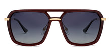 Load image into Gallery viewer, Brown Geometric Full Rim Unisex Sunglasses by Vincent Chase Polarized-200489
