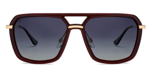 Brown Geometric Full Rim Unisex Sunglasses by Vincent Chase Polarized-200489