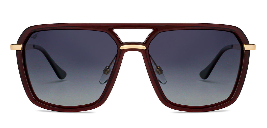 Brown Geometric Full Rim Unisex Sunglasses by Vincent Chase Polarized-200489