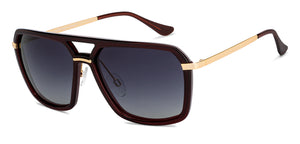 Brown Geometric Full Rim Unisex Sunglasses by Vincent Chase Polarized-200489