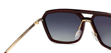 Load image into Gallery viewer, Brown Geometric Full Rim Unisex Sunglasses by Vincent Chase Polarized-200489