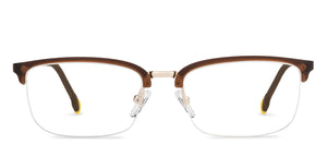 Gold Rectangle Half Rim Unisex Eyeglasses by Lenskart Air-200759