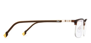 Gold Rectangle Half Rim Unisex Eyeglasses by Lenskart Air-200759