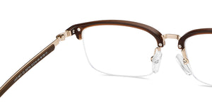 Gold Rectangle Half Rim Unisex Eyeglasses by Lenskart Air-200759