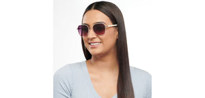 Gold Square Full Rim Unisex Sunglasses by Vincent Chase-201179
