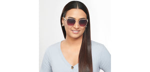 Gold Square Full Rim Unisex Sunglasses by Vincent Chase-201179
