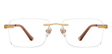Load image into Gallery viewer, Gold Rectangle Rimless Unisex Eyeglasses by John Jacobs-152664