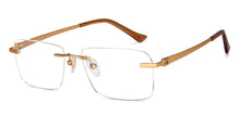 Load image into Gallery viewer, Gold Rectangle Rimless Unisex Eyeglasses by John Jacobs-152664