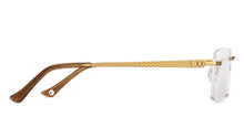 Load image into Gallery viewer, Gold Rectangle Rimless Unisex Eyeglasses by John Jacobs-152664