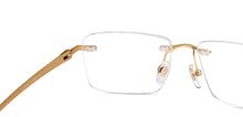 Load image into Gallery viewer, Gold Rectangle Rimless Unisex Eyeglasses by John Jacobs-152664