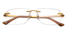 Load image into Gallery viewer, Gold Rectangle Rimless Unisex Eyeglasses by John Jacobs-152664