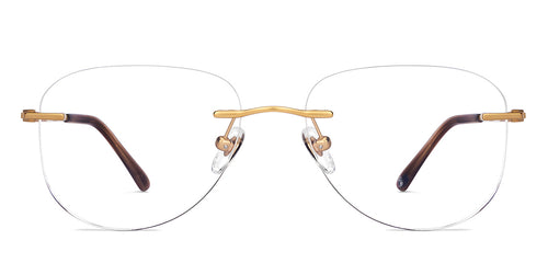 Gold Rectangle Rimless Unisex Eyeglasses by John Jacobs-152669