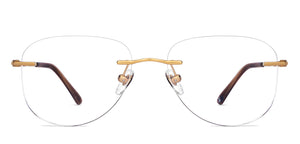 Gold Rectangle Rimless Unisex Eyeglasses by John Jacobs-152669
