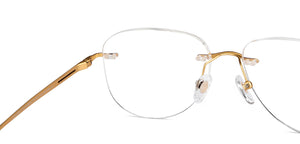 Gold Rectangle Rimless Unisex Eyeglasses by John Jacobs-152669