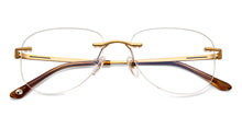 Load image into Gallery viewer, Gold Rectangle Rimless Unisex Eyeglasses by John Jacobs-152669