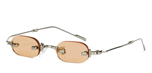 Gold Rectangle Rimless Unisex Sunglasses by Vincent Chase-151391