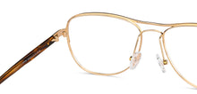 Load image into Gallery viewer, Gold Aviator Full Rim Unisex Eyeglasses by John Jacobs-150101