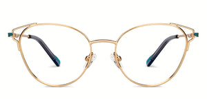 Gold Cat Eye Full Rim Women Eyeglasses by Vincent Chase-152837