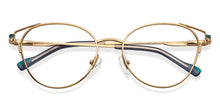 Load image into Gallery viewer, Gold Cat Eye Full Rim Women Eyeglasses by Vincent Chase-152837