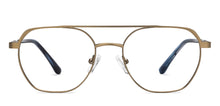 Load image into Gallery viewer, Gold Geometric Full Rim Unisex Eyeglasses by Vincent Chase-207372