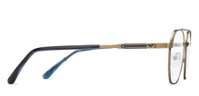 Load image into Gallery viewer, Gold Geometric Full Rim Unisex Eyeglasses by Vincent Chase-207372