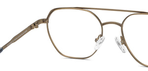 Gold Geometric Full Rim Unisex Eyeglasses by Vincent Chase-207372