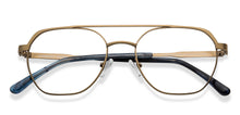 Load image into Gallery viewer, Gold Geometric Full Rim Unisex Eyeglasses by Vincent Chase-207372