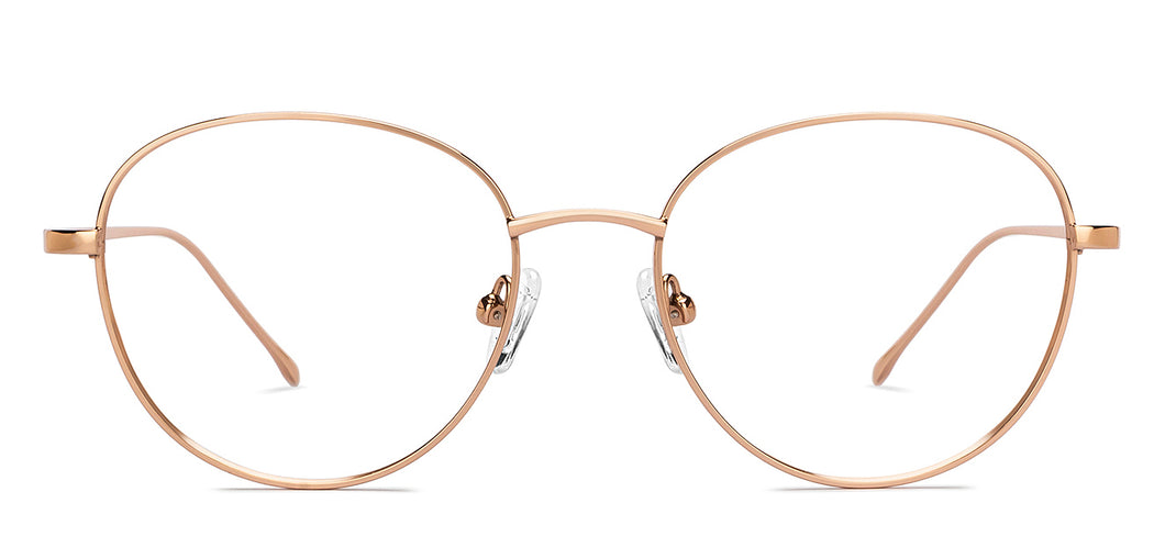 Gold Round Full Rim Unisex Eyeglasses by Lenskart Air-211603