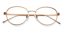 Load image into Gallery viewer, Gold Round Full Rim Unisex Eyeglasses by Lenskart Air-211603