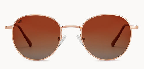 Gold Round Full Rim Unisex Sunglasses by Vincent Chase Polarized-200415