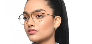 Gold Square Full Rim Unisex Eyeglasses by Vincent Chase-211225