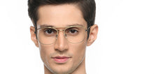 Load image into Gallery viewer, Gold Square Full Rim Unisex Eyeglasses by Vincent Chase-211225