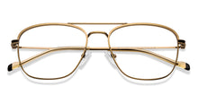 Load image into Gallery viewer, Gold Square Full Rim Unisex Eyeglasses by Vincent Chase-211225
