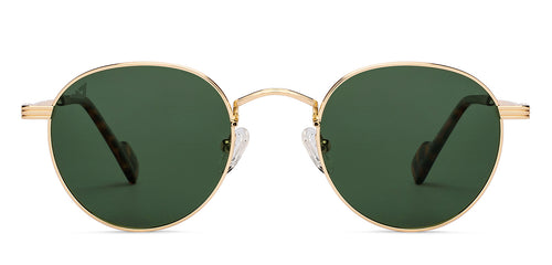 Gold Round Full Rim Unisex Sunglasses by Vincent Chase Polarized-206744