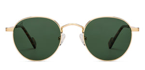 Gold Round Full Rim Unisex Sunglasses by Vincent Chase Polarized-206744