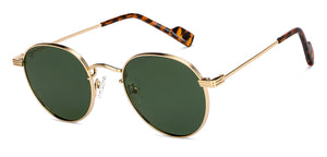 Gold Round Full Rim Unisex Sunglasses by Vincent Chase Polarized-206744