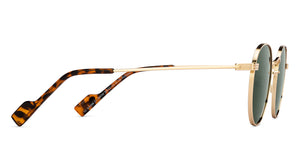 Gold Round Full Rim Unisex Sunglasses by Vincent Chase Polarized-206744
