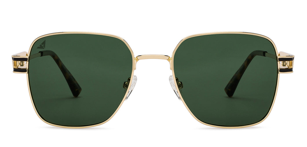 Gold Square Full Rim Unisex Sunglasses by Vincent Chase Polarized-206751