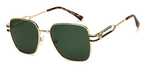 Gold Square Full Rim Unisex Sunglasses by Vincent Chase Polarized-206751