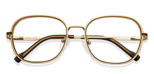 Load image into Gallery viewer, Gold Round Full Rim Women Eyeglasses by Vincent Chase-152840