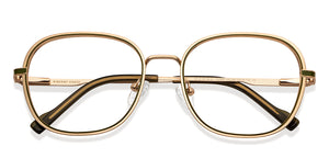 Gold Round Full Rim Women Eyeglasses by Vincent Chase-152840