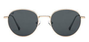 Gold Round Full Rim Unisex Sunglasses by Vincent Chase Polarized-208921