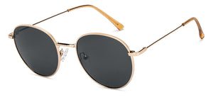 Gold Round Full Rim Unisex Sunglasses by Vincent Chase Polarized-208921