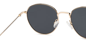 Gold Round Full Rim Unisex Sunglasses by Vincent Chase Polarized-208921