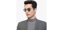 Load image into Gallery viewer, Gold Square Full Rim Unisex Sunglasses by John Jacobs-207047