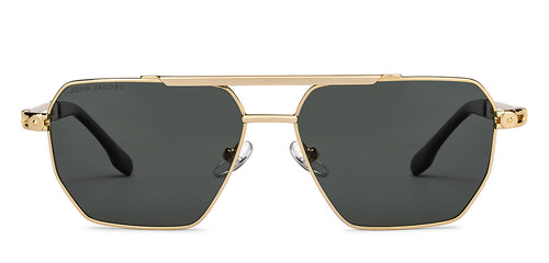 Gold Square Full Rim Unisex Sunglasses by John Jacobs-207047