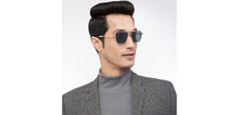 Load image into Gallery viewer, Gold Square Full Rim Unisex Sunglasses by John Jacobs-207048