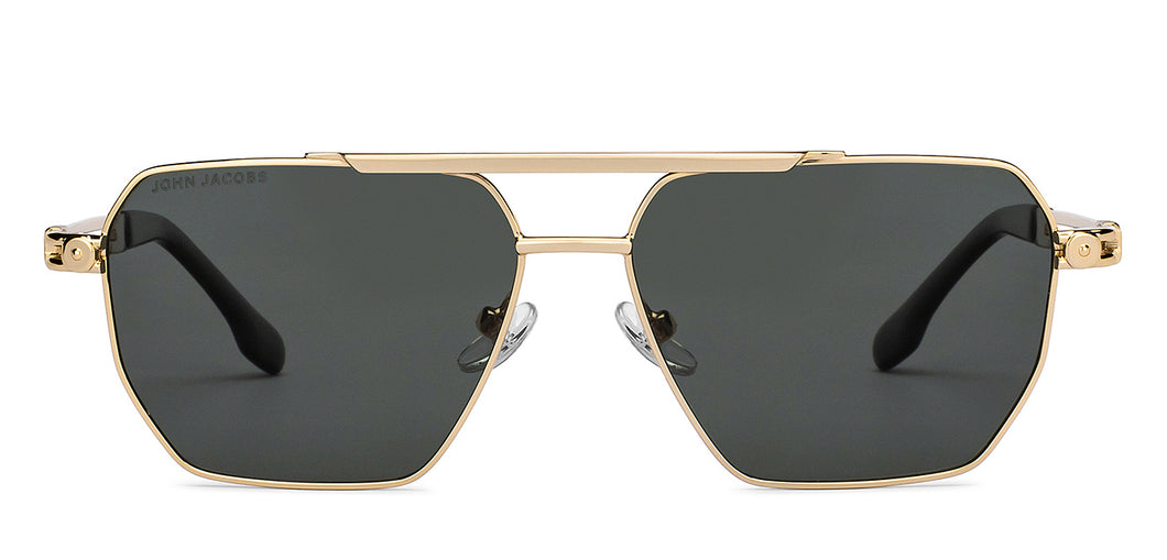 Gold Square Full Rim Unisex Sunglasses by John Jacobs-207048
