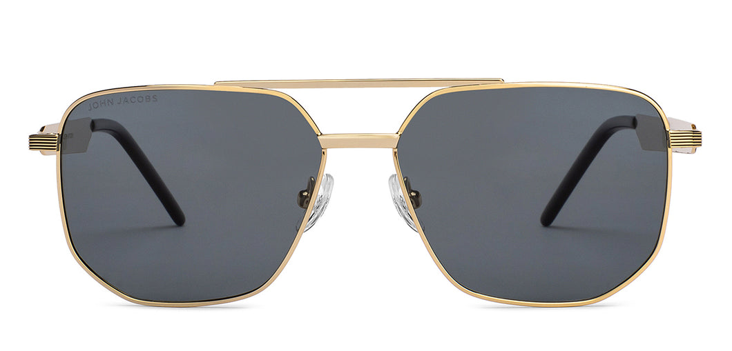 Gold Square Full Rim Unisex Sunglasses by John Jacobs-207056