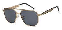 Load image into Gallery viewer, Gold Square Full Rim Unisex Sunglasses by John Jacobs-207056
